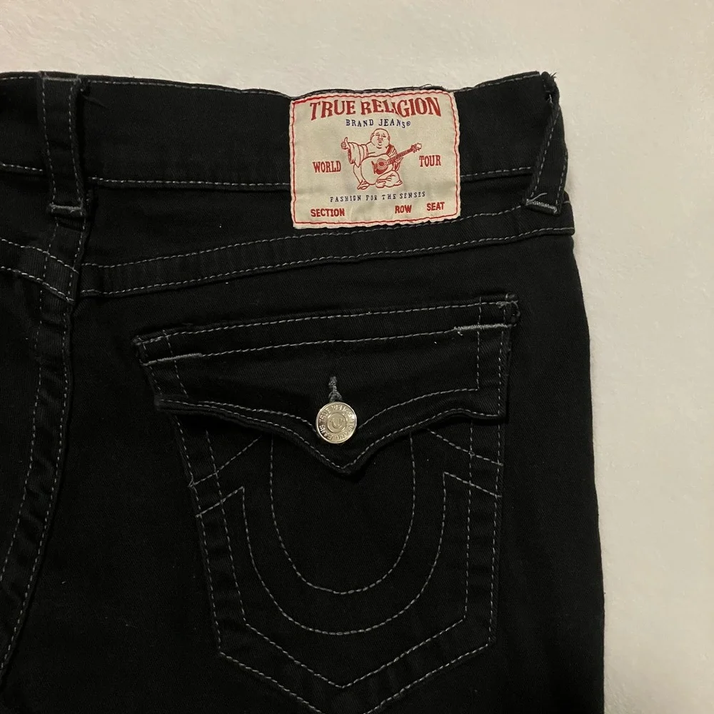 True Religion Ricky Relaxed Straight Jeans Men's Size 36 Black Ricky Flap Pocket